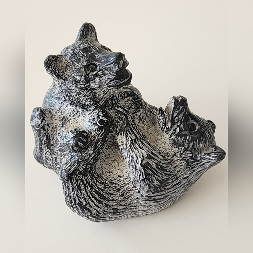 Baby Bears Wolf Original Sculpture Handmade in Canada Carving
